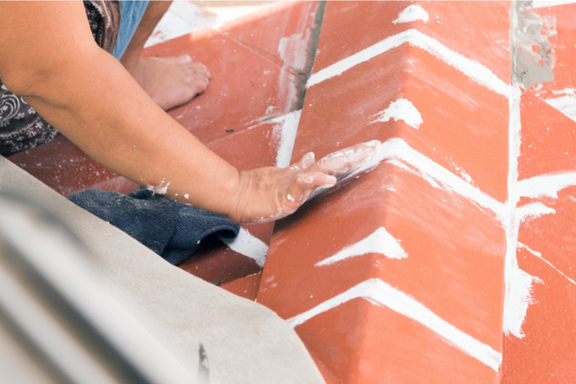 Worker doing roof repair